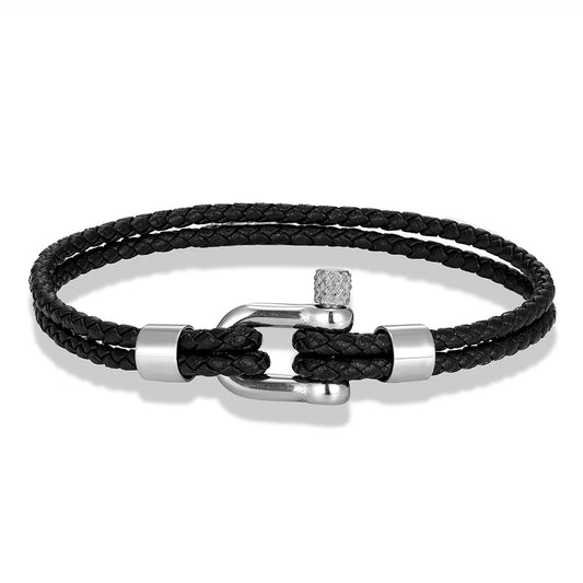 Pulseira Destino em Couro Trançado Fidelis®